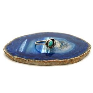 Sterling Silver Green Agate Ella Cowboy Navajo Ring